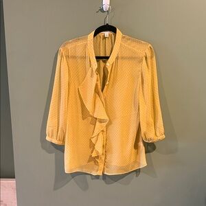 Banana Republic Mustard Ruffled Blouse